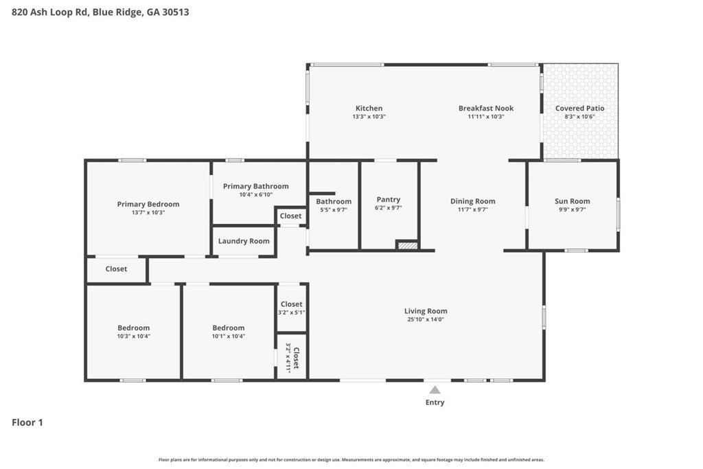 Single Family 3BR 2BA - 820 Ash Loop Road, Blue Ridge, GA