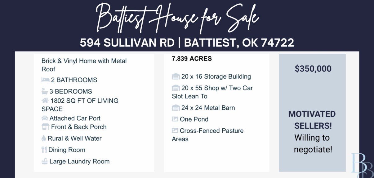 Single Family 3BR 2BA - 594 Sullivan, Broken Bow, OK