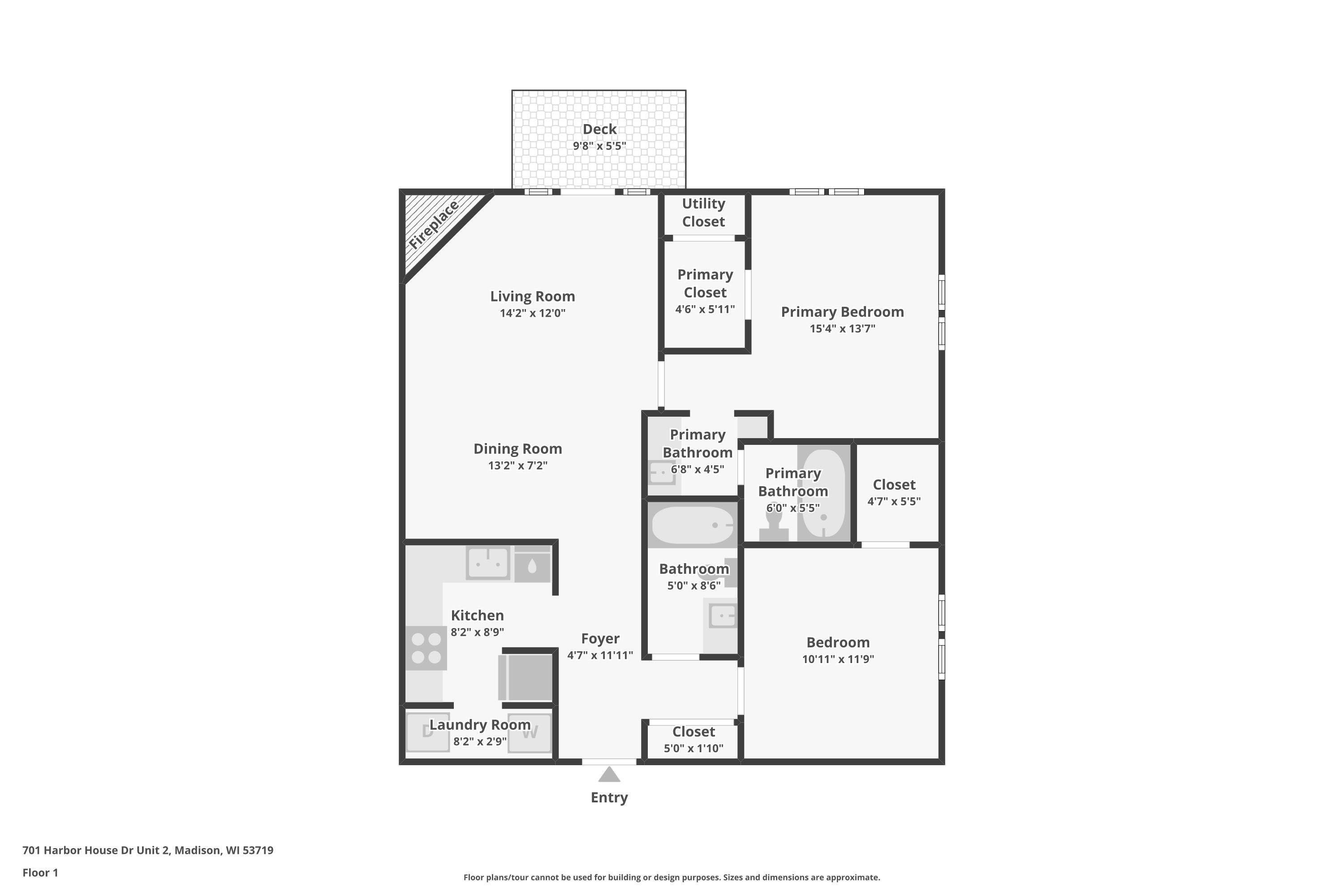 Condo 2BR 2BA - 701 Harbor House Drive, Madison, WI